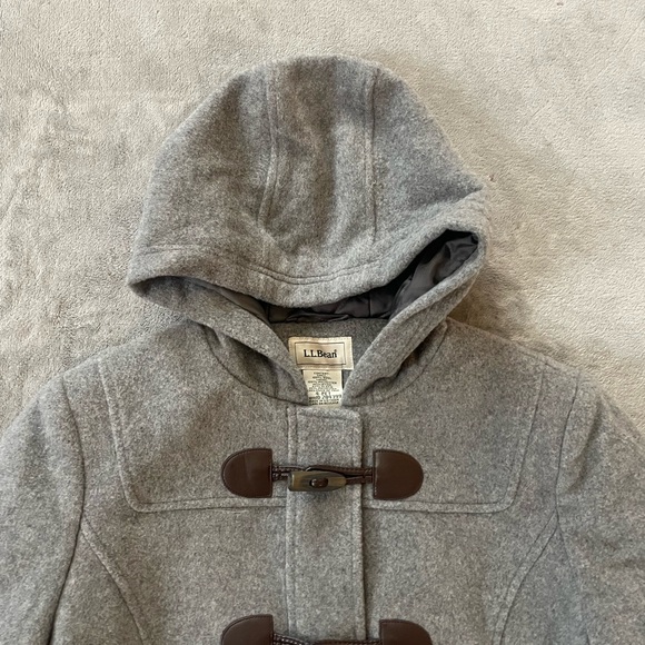 L.L. Bean Bellandi Wool Hooded Toggle Pea Coat Size 4 Petite Old Money Classic - Picture 3 of 8